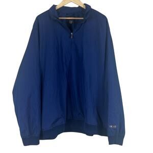 Izod XPG Windbreaker Jacket Mens XXL Blue 1/4 Zip Pullover Golf Lightweight